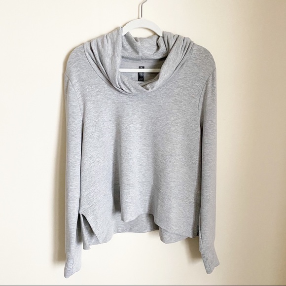 90 Degree Terry Brushed Cowl Neck Top Gray XL - Picture 2 of 5